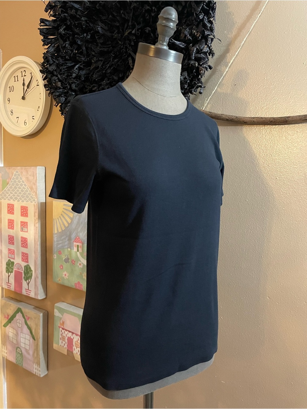 Everlane Women's Short-Sleeve Crew in Navy Blue